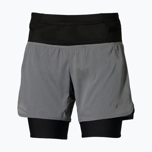 Women's running shorts Mizuno Trail Multipocket 2in1 lava smoke