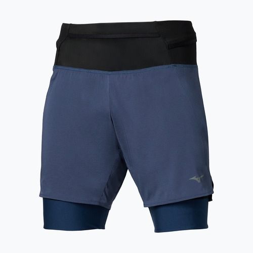 Men's running shorts Mizuno Trail Multipocket 2in1 estate blue