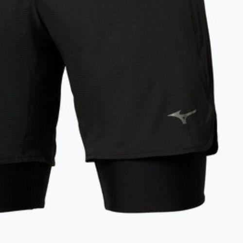 Men's running shorts Mizuno Trail Multipocket 2in1 black