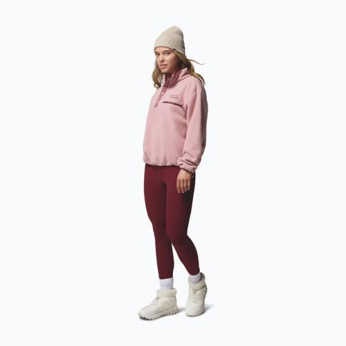 Women's fleece sweatshirt Columbia Helvetia II Cropped Half Snap Fleece eraser pink/fig/rich wine