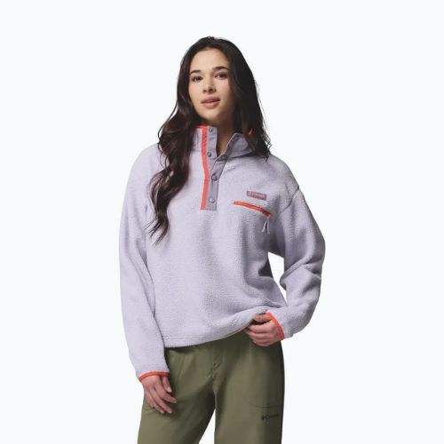 Women's fleece sweatshirt Columbia Helvetia II Cropped Half Snap Fleece lavender pearl/shale purple/zing