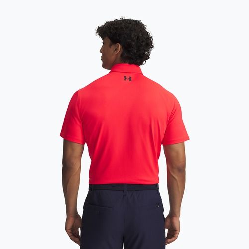 Men's polo shirt Under Armour Tee To Green Pique Polo racer red/black