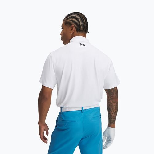 Men's polo shirt Under Armour Tee To Green Pique Polo white/black