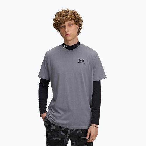 Men's training T-shirt Under Armour Logo Emb Heavyweight titan gray/black
