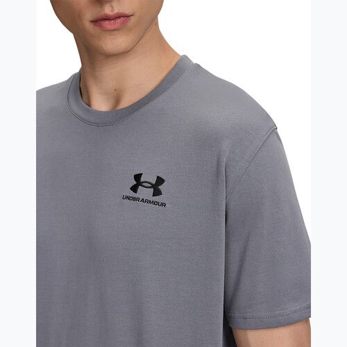 Men's training T-shirt Under Armour Logo Emb Heavyweight titan gray/black
