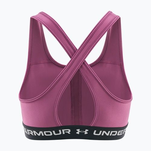 Training bra Under Armour Crossback Mid fuchsia dusk/black/white