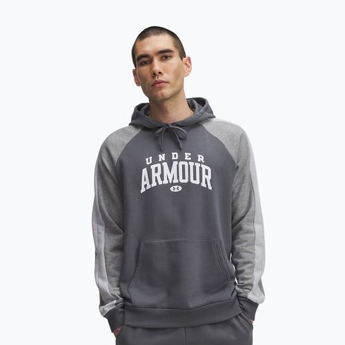 Men's sweatshirt Under Armour Rival Fleece Colorblock Hoodie castlerock/mod gray/white