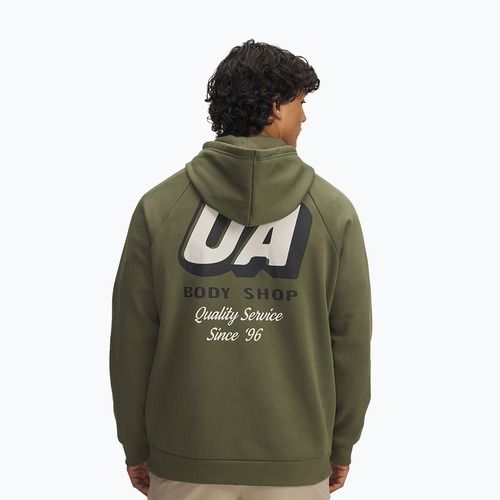 Men's sweatshirt Under Armour Rival Fleece HBR Logo Hoodie marine od green/stone