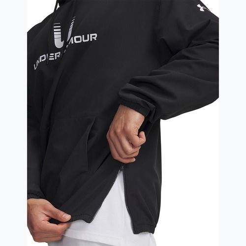 Men's sweatshirt Under Armour Unstoppable Woven Hoodie black/white