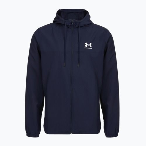 Men's jacket Under Armour Rival Woven Windbreaker midnight navy/midnight navy/white