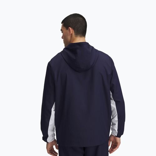 Men's jacket Under Armour Rival Woven Windbreaker midnight navy/midnight navy/white