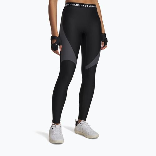 Women's leggings Under Armour HeatGear Rib black/castlerock/white