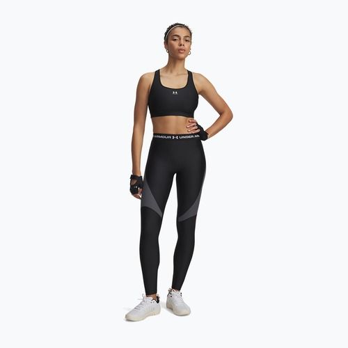 Women's leggings Under Armour HeatGear Rib black/castlerock/white