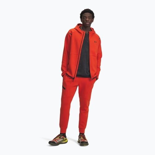 Men's training trousers Under Armour Unstoppable Fleece Jgr surplus orange black