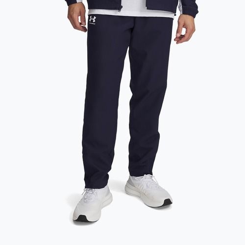Men's trousers Under Armour Rival Woven Windbreaker Pant midnight navy/midnight navy/white