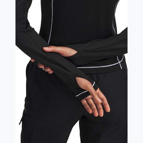 Women's training longsleeve Under Armour ColdGear Textured 1/2 Zip black/white/metalic silver