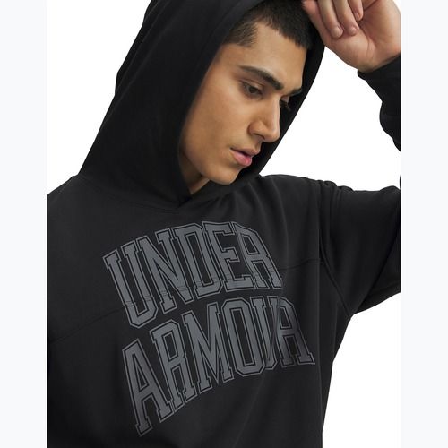 Men's sweatshirt Under Armour Rival LW Graphic Hoodie black/black