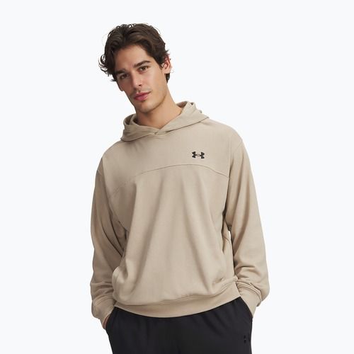 Men's sweatshirt Under Armour Rival LW Hoodie city khaki/black