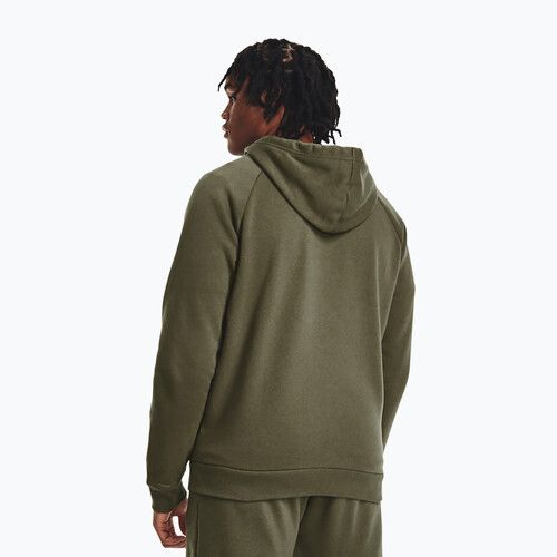 Men's sweatshirt Under Armour Rival Fleece FZ Hoodie marine dd green/white