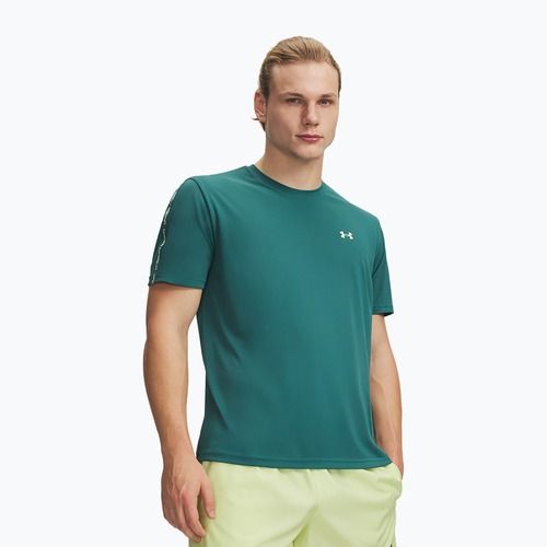 Men's training T-shirt Under Armour Tech Taping rack green/fade green