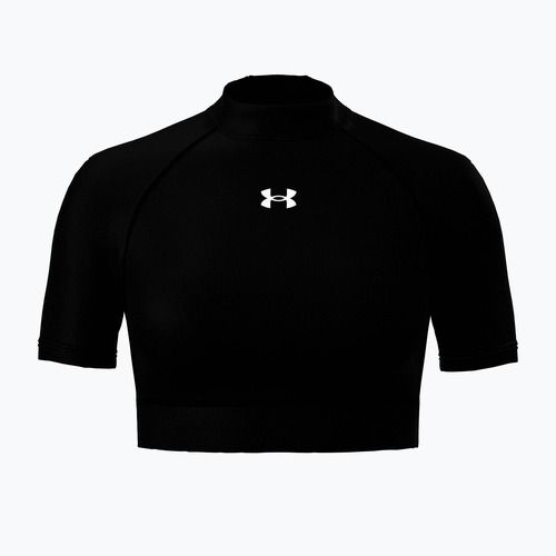 Women's training T-shirt Under Armour HeatGear Crop Mock ultimate black/white
