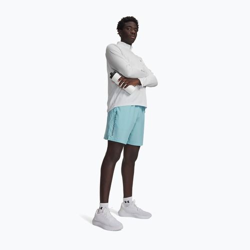 Men's training shorts Under Armour Woven Wordmark blue haze/black