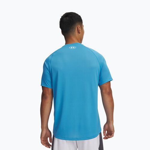 Men's training T-shirt Under Armour Tech 2.0 ether blue/white