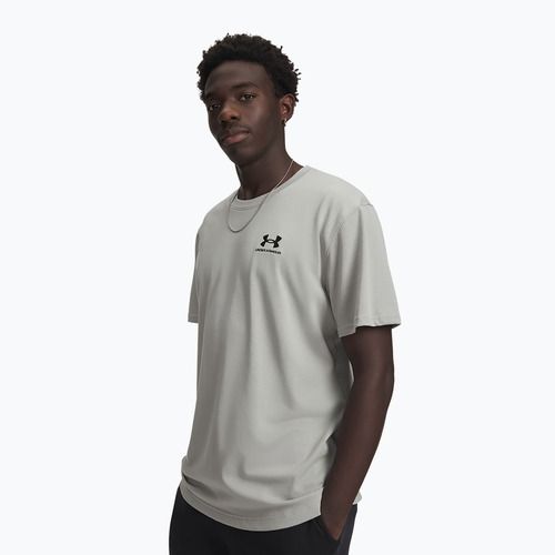 Men's T-shirt Under Armour Logo Emb Heavyweight titanium/black