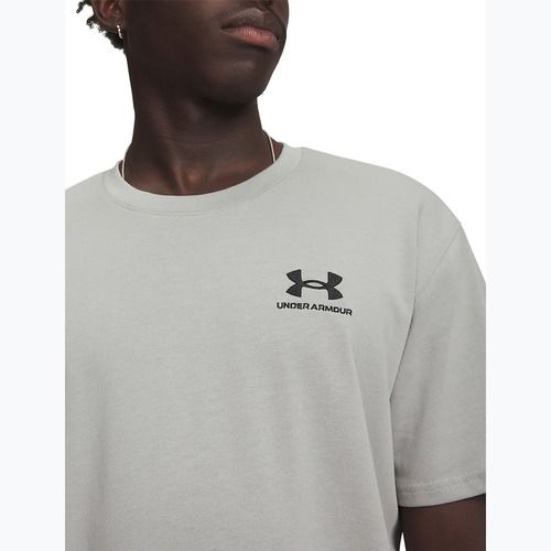 Men's T-shirt Under Armour Logo Emb Heavyweight titanium/black