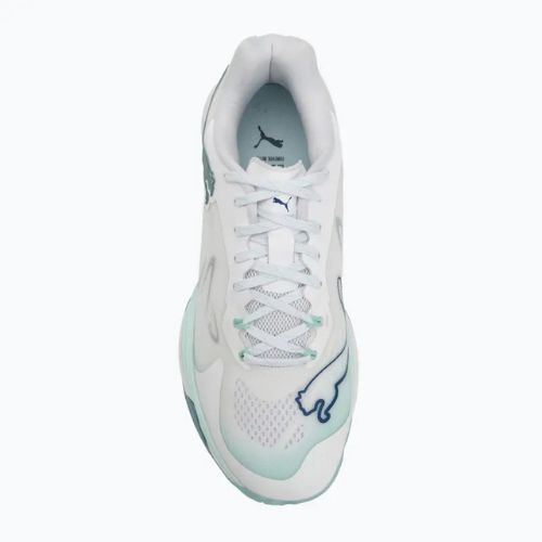 Women's handball shoes PUMA Vantage Nitro Game On puma white/baltic blue/fresh water