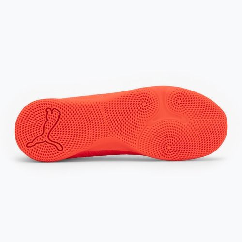 Children's football boots PUMA Future 9 Play IT Jr glowing red/puma white/puma black/puma silver