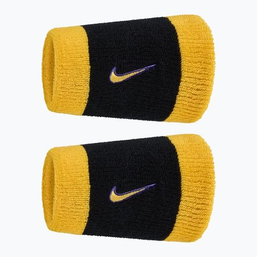 Wristbands Nike Swoosh Classic Doublewide Wristbands 2 pcs. black/court purple university gold