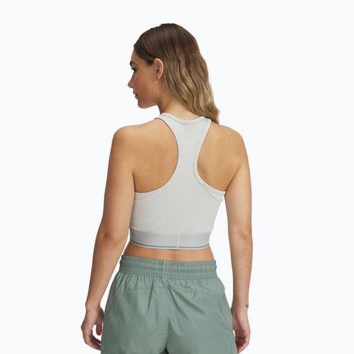 Woman's training top Under Armour Meridian Rib Branded Tank hydro green/silica green