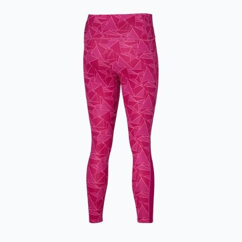 Women's running leggings Mizuno 7/8 Printed pink peacock