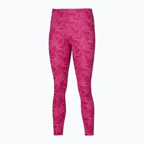 Women's running leggings Mizuno 7/8 Printed pink peacock
