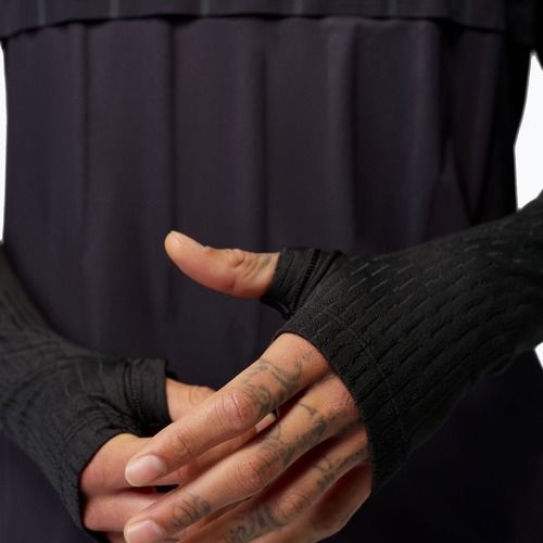 Men's football long sleeve top Nike Paris Saint-Germain Strike Elite SE Aerogami Shell Top black/black/atmosphere grey