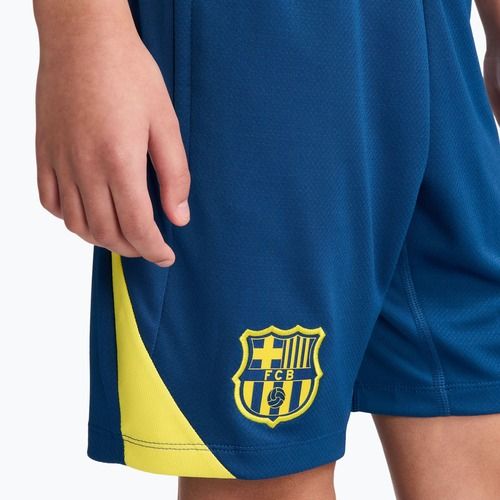 Children's football shorts Nike FC Barcelona Strike SE Jr gym blue/opti yellow/opti yellow