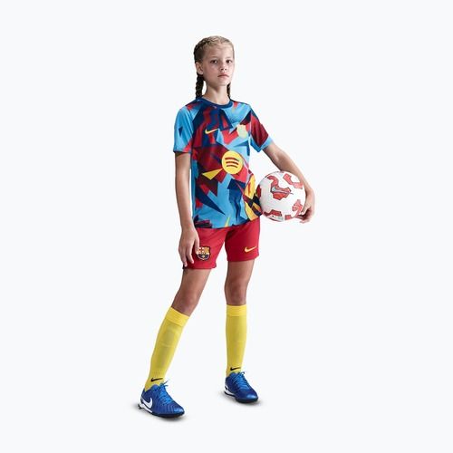 Children's football T-shirt Nike FC Barcelona Academy Pro SE Pre-Match Jr university blue/opti yellow
