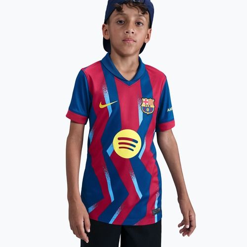 Children's football T-shirt Nike FC Barcelona 2025/26 Stadium Fourth gym blue/gym blue/salsa red/opti yellow