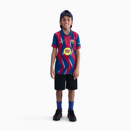 Children's football T-shirt Nike FC Barcelona 2025/26 Stadium Fourth gym blue/gym blue/salsa red/opti yellow