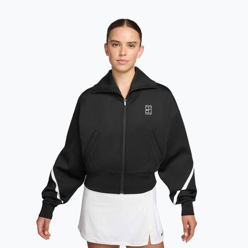 Women's tennis sweatshirt Nike Advantage Dri-Fit FZ black/white