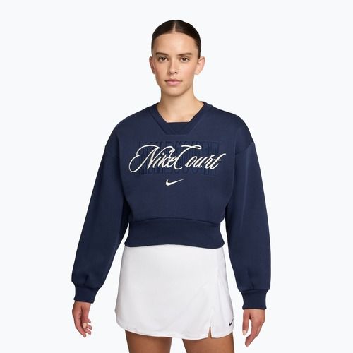 Women's sweatshirt Nike Court Collection French Terry Crew Neck midnight navy/sail