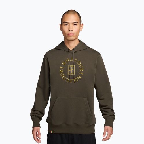 Men's tennis sweatshirt Nike Court Dri-Fit Heritage French Terry Hoodie dark hazel/saffron quartz