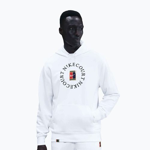 Men's tennis sweatshirt Nike Court Dri-Fit Heritage French Terry Hoodie white/black