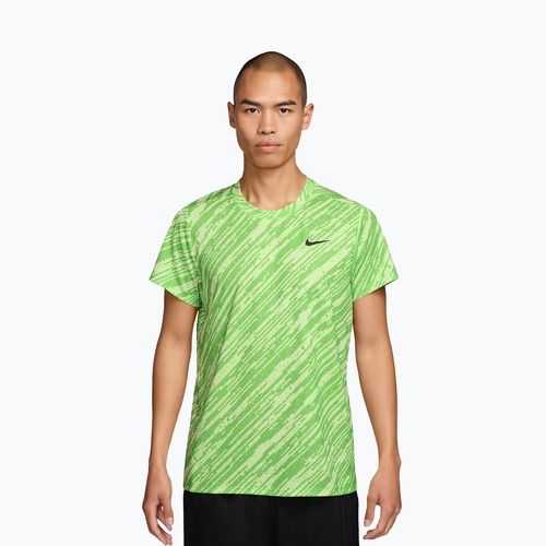 Men's tennis shirt Nike Court Dri-Fit Victory Print mean green/black