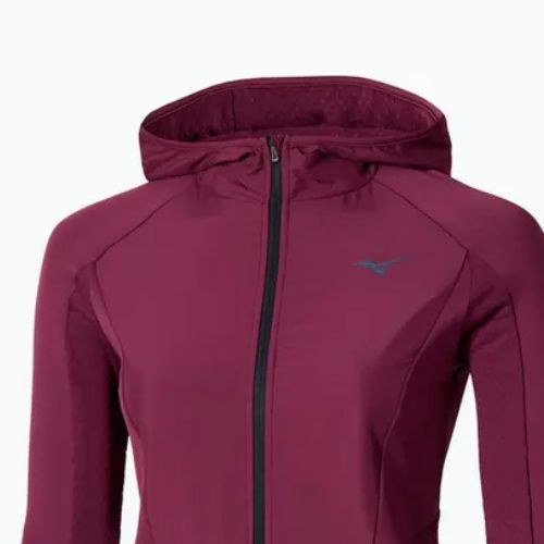 Women's running jacket Mizuno Active Warm Hybrid Full Zip Hooded dark purple