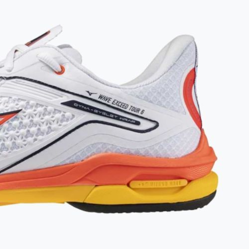 Men's tennis shoes Mizuno Wave Exceed Tour 6 AC white/fiery coral 2/citrus