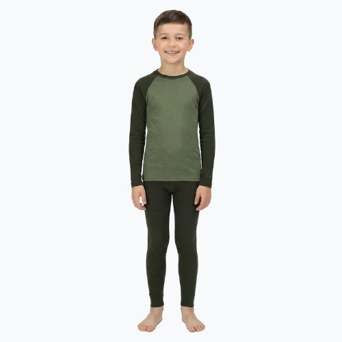 Children's thermal underwear set WOOLCANO Merino SET0982 khaki