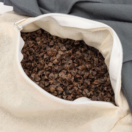 Meditation cushion with buckwheat hulls XTREXO zafu Contempla grey