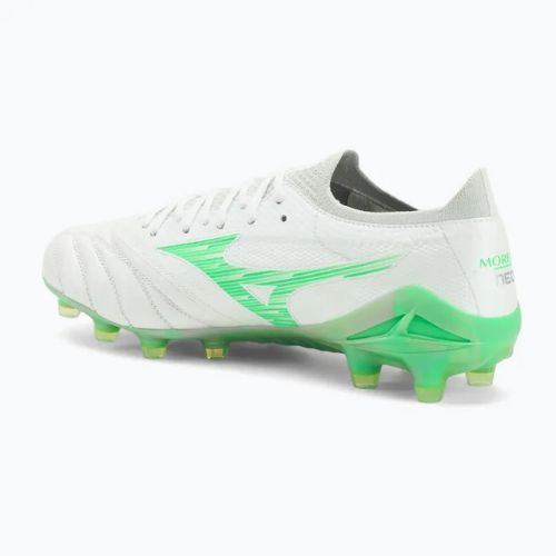 Men's football boots Mizuno Morelia Neo IV Β Elite MD white/neon green/cool gray 3c